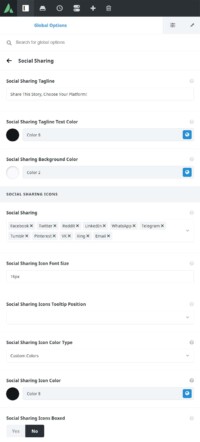 Avada Global Options - Social Media - Social Sharing