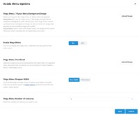 Avada Mega Menu Options