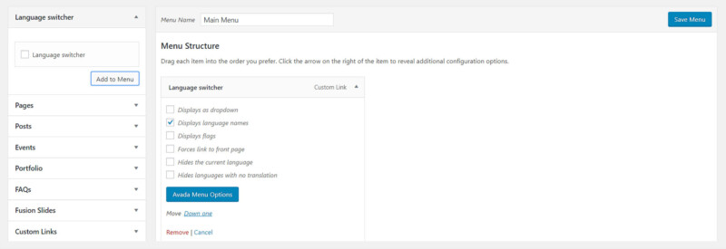 Adding Language Switchers – Avada Website Builder