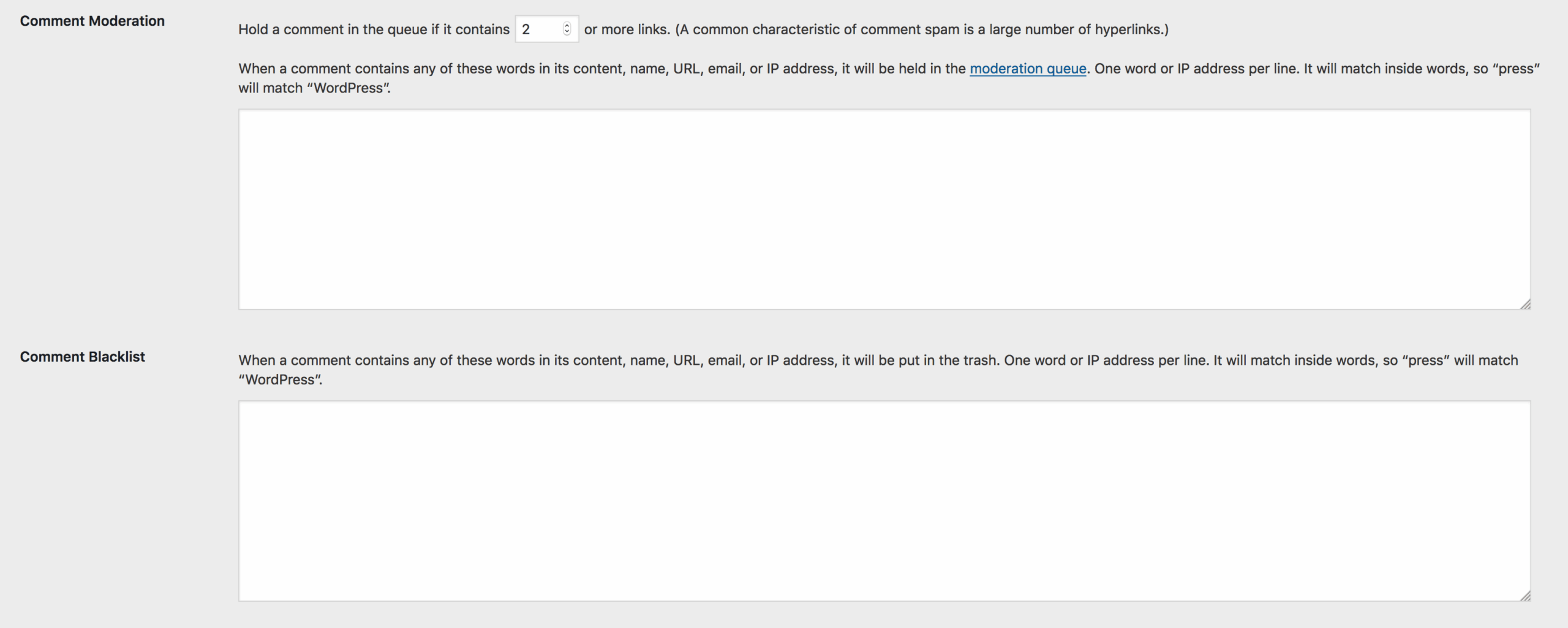Comment Moderation WordPress Comment Moderation