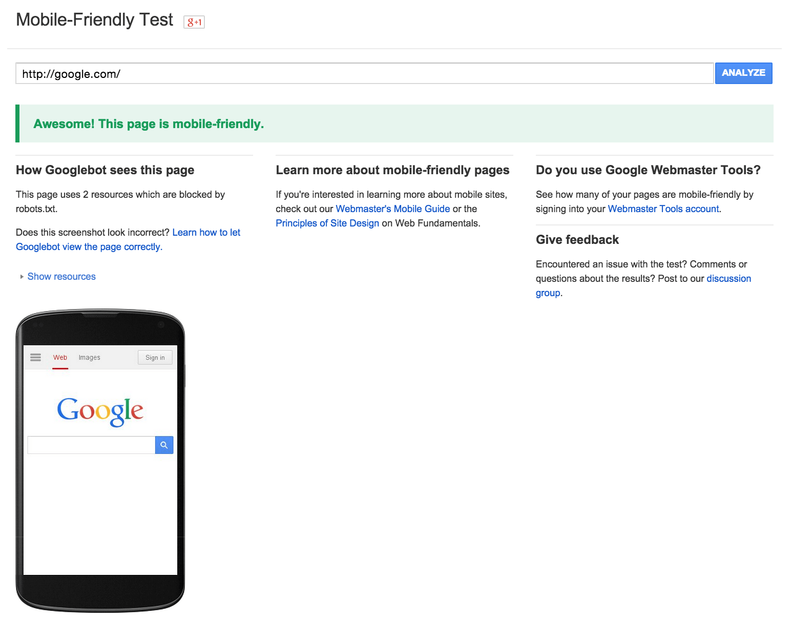google-mobile-test