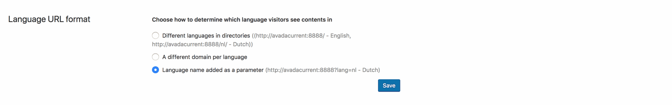 WPML Language URL Format