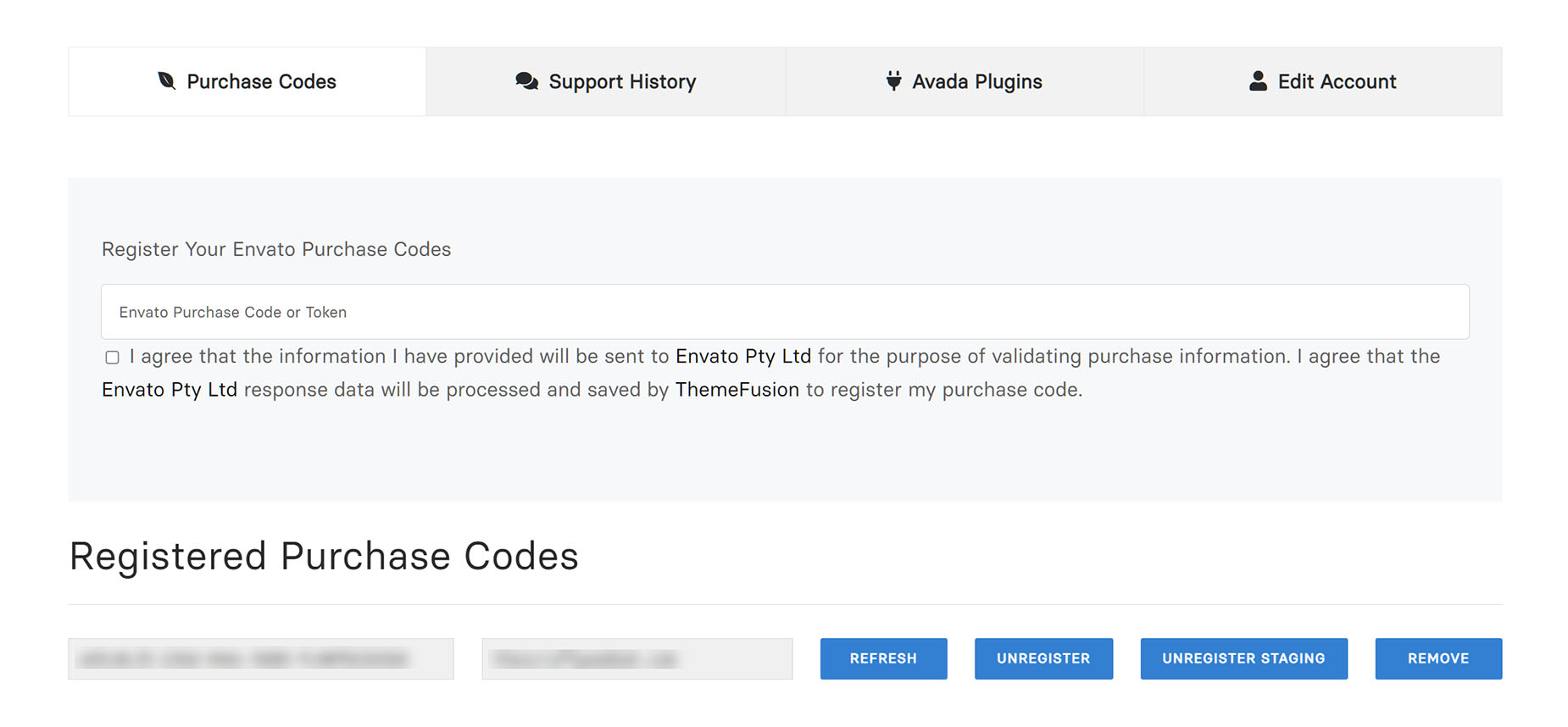 Avada Support > Purchase Codes