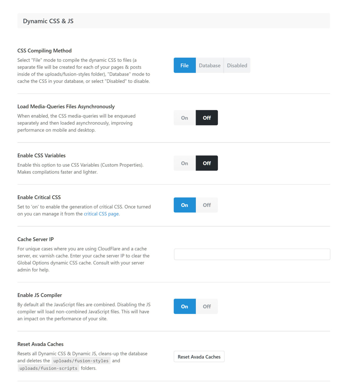CSS & JS Compilers – Avada Website Builder