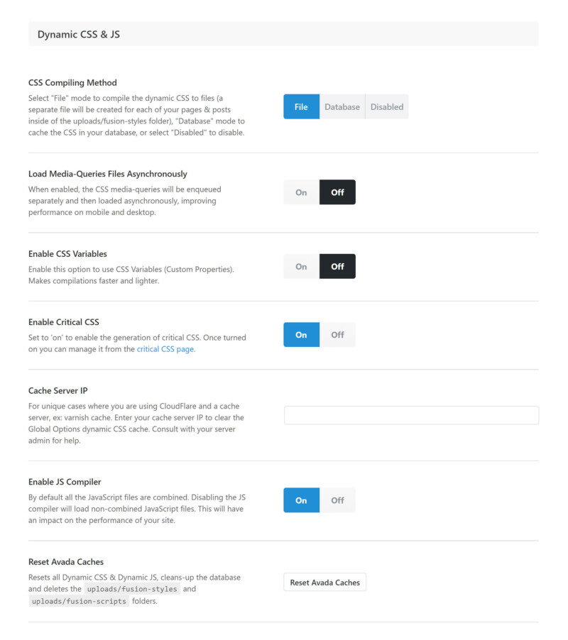 CSS & JS Compilers – Avada Website Builder