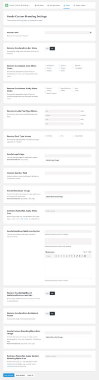 Avada Custom Branding Settings