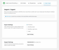 Avada Custom Branding > Import / Export Settings