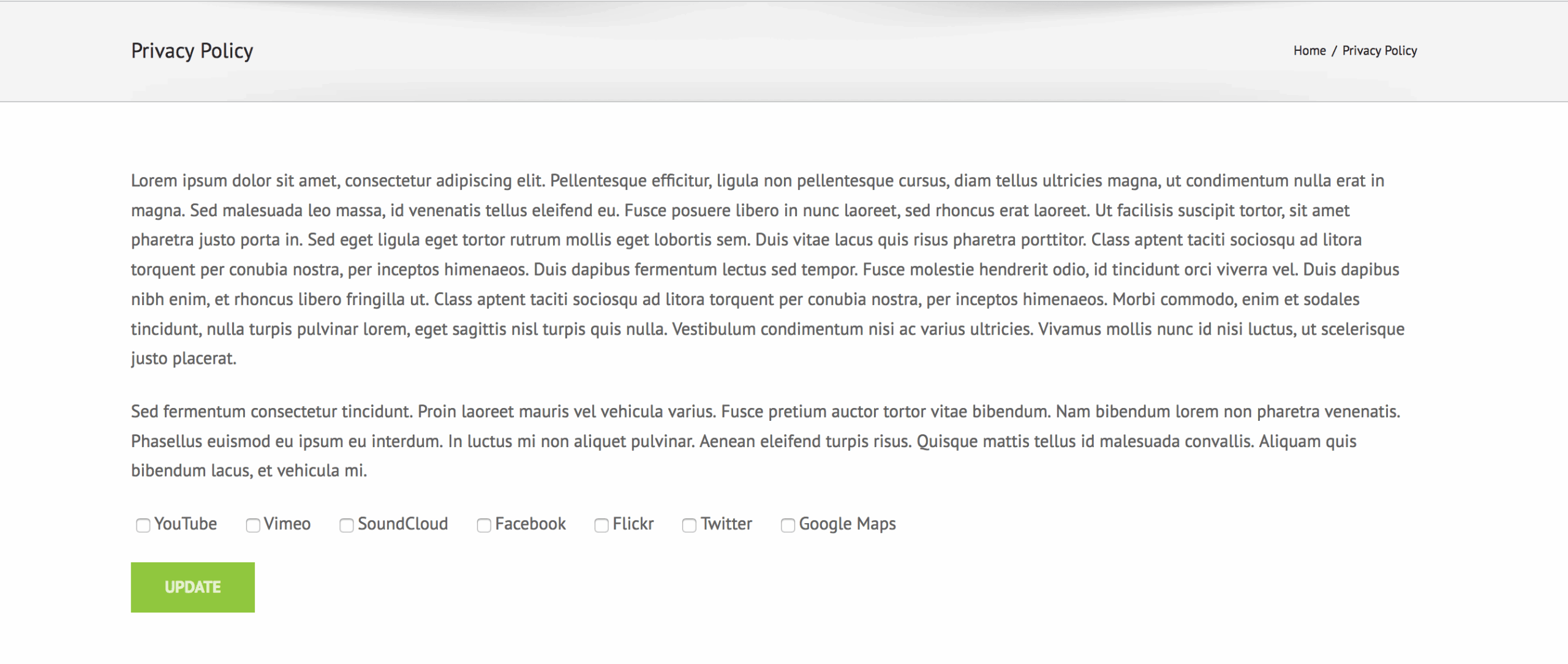 Privacy Element - Usage Example