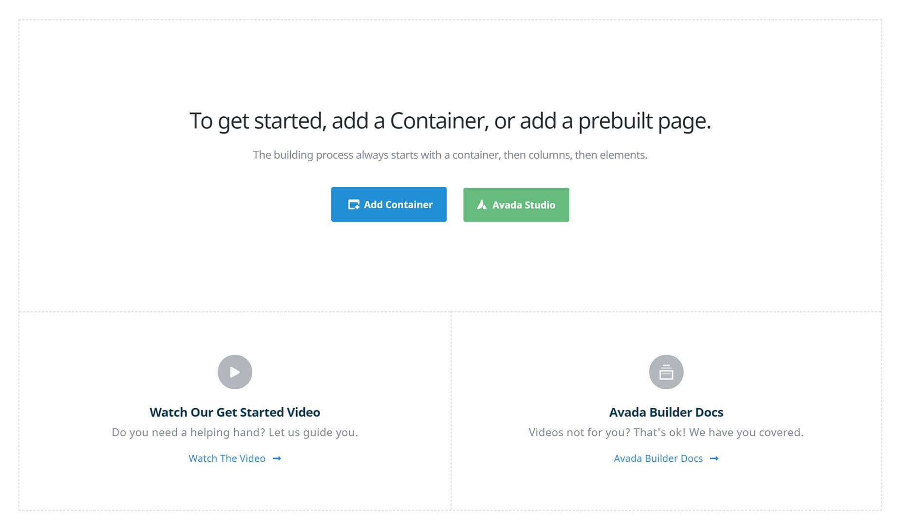 Avada Live Starter Page