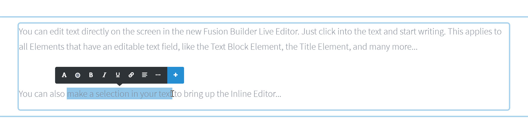 Text Block Element in Fusion Builder Live