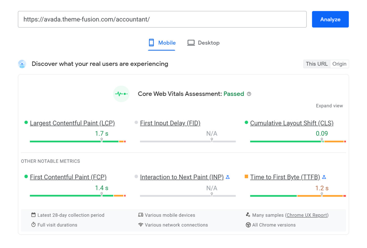 Performance Testing using Google PageSpeed Insights – Avada Website Builder
