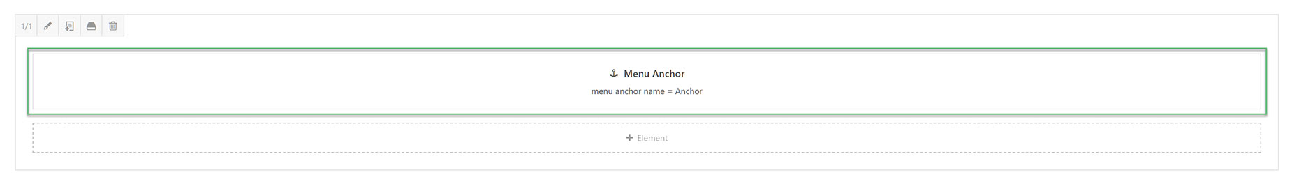 The Menu Anchor Element in a 1/1 Column