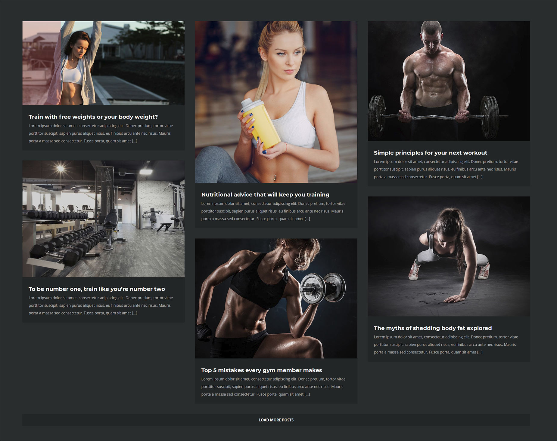 Gym Demo with Grid Layout Blog