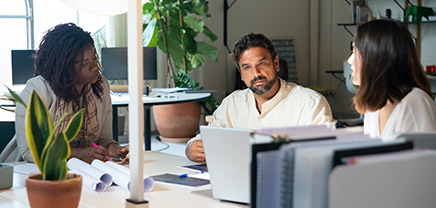 People working at a desk