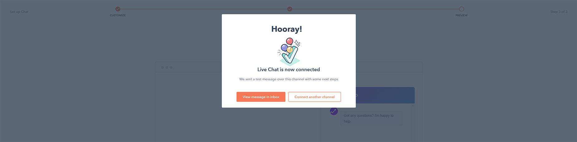 Published Hubspot Live Chat