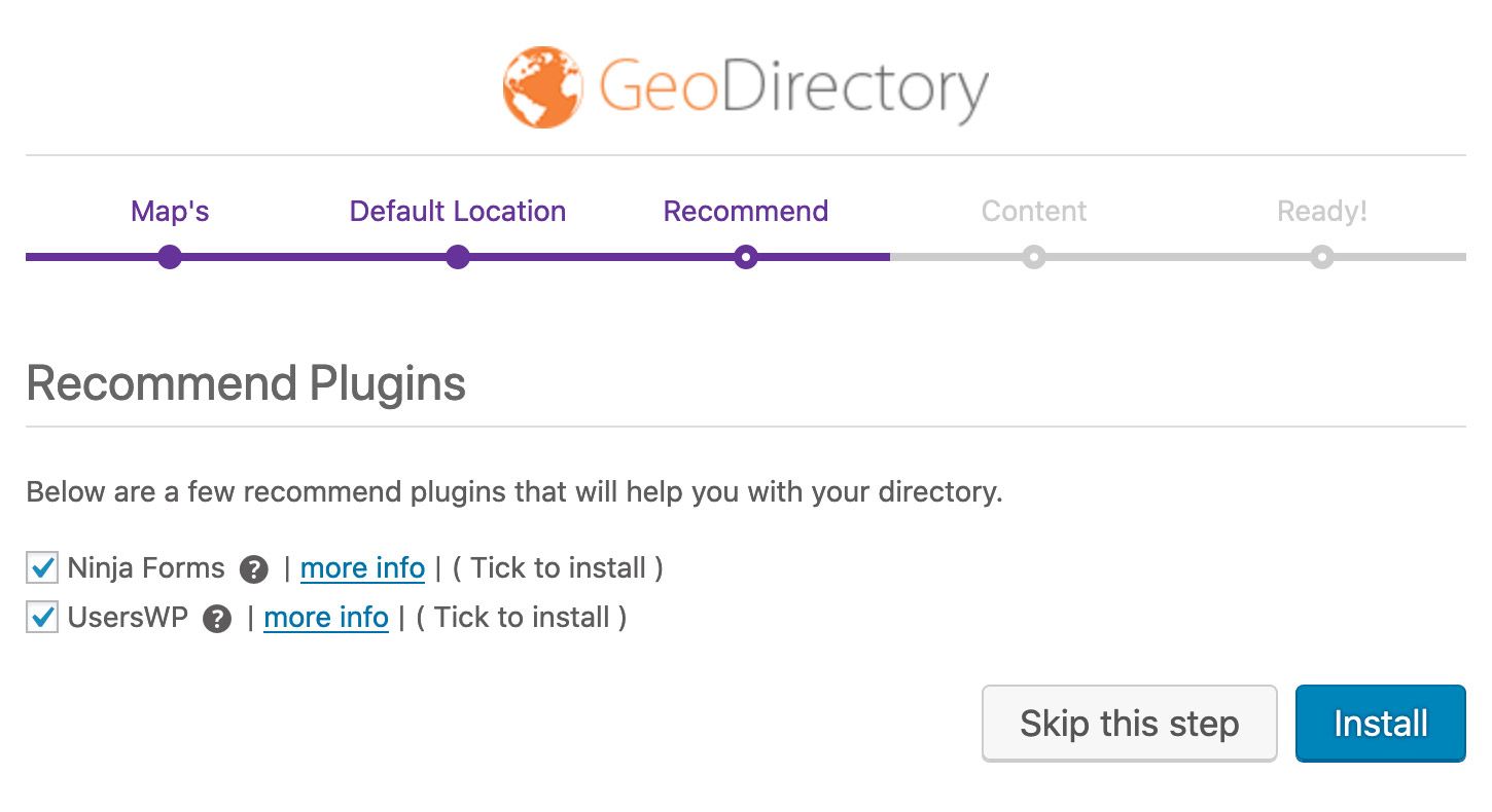 Geodirectory Recommend Plugins