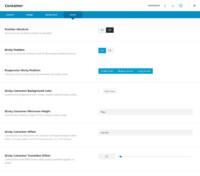 Sticky Container Offset Settings