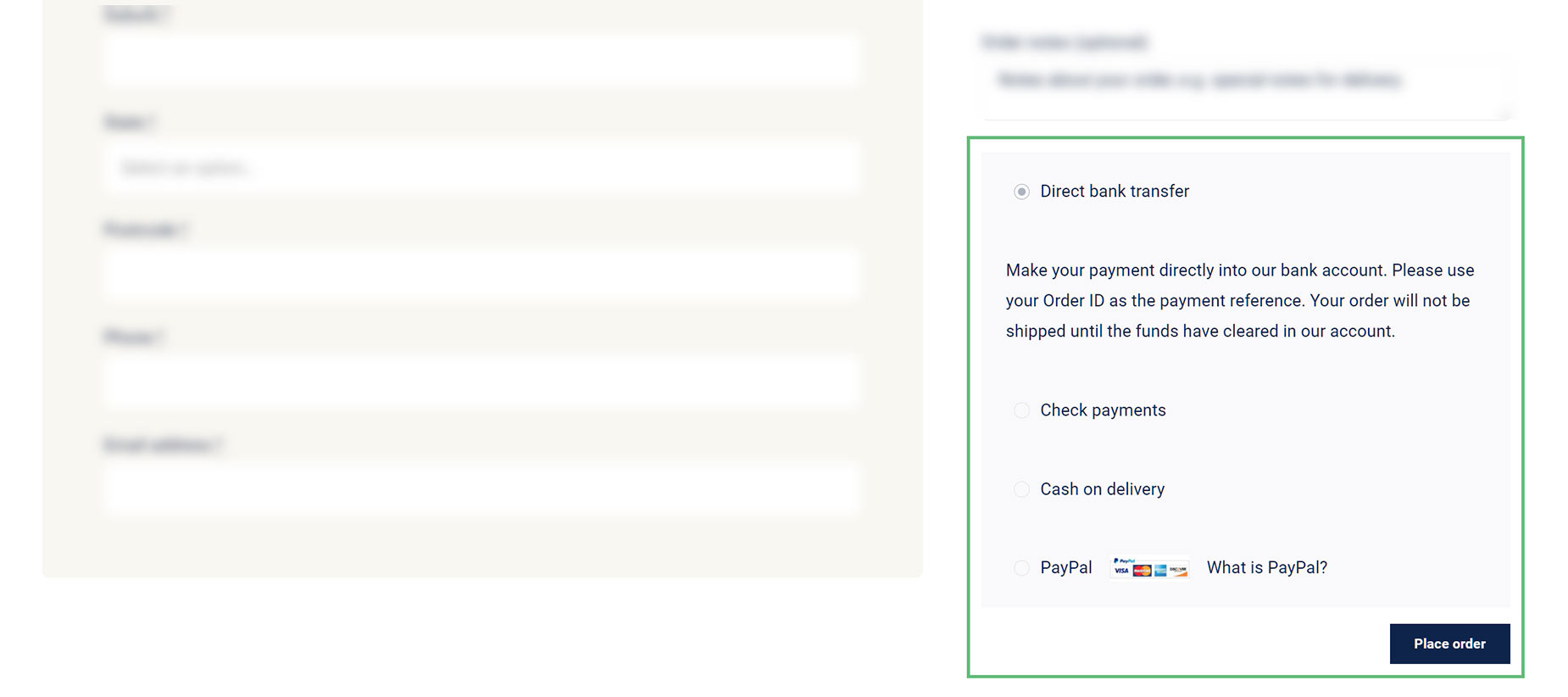 Woo Checkout Payment Element > Example