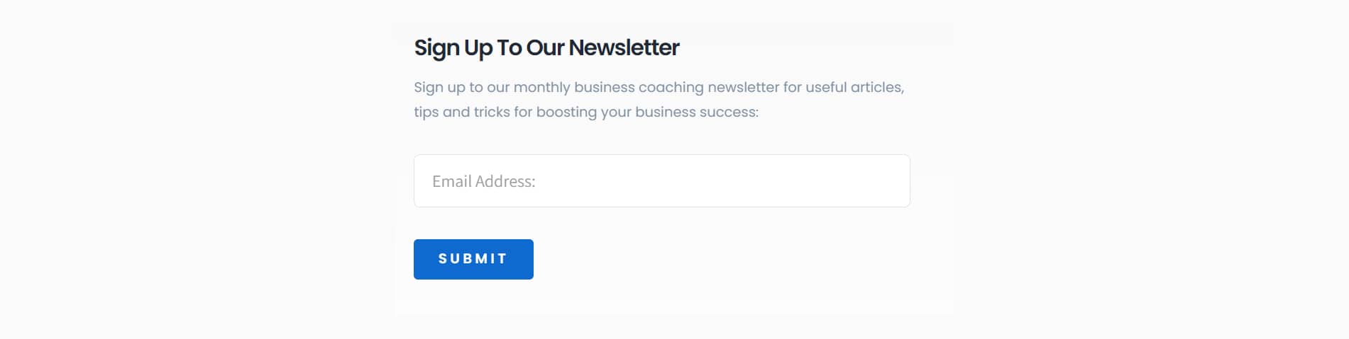 Avada Business Coach Footer Subscription Form