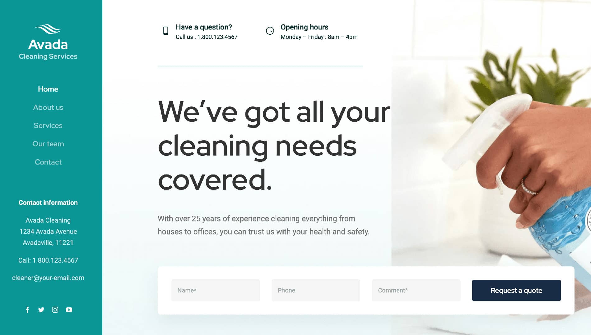 Avada Cleaning Services Header