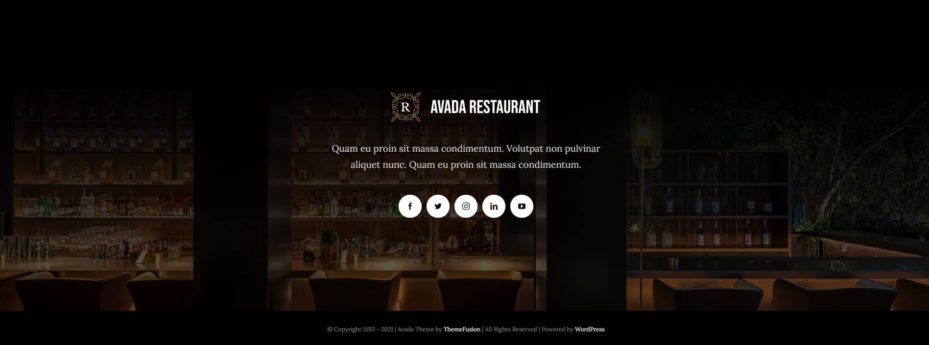 Avada Restaurant Footer