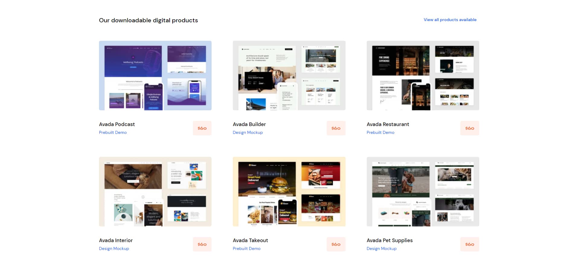 Avada Digital Agency Products