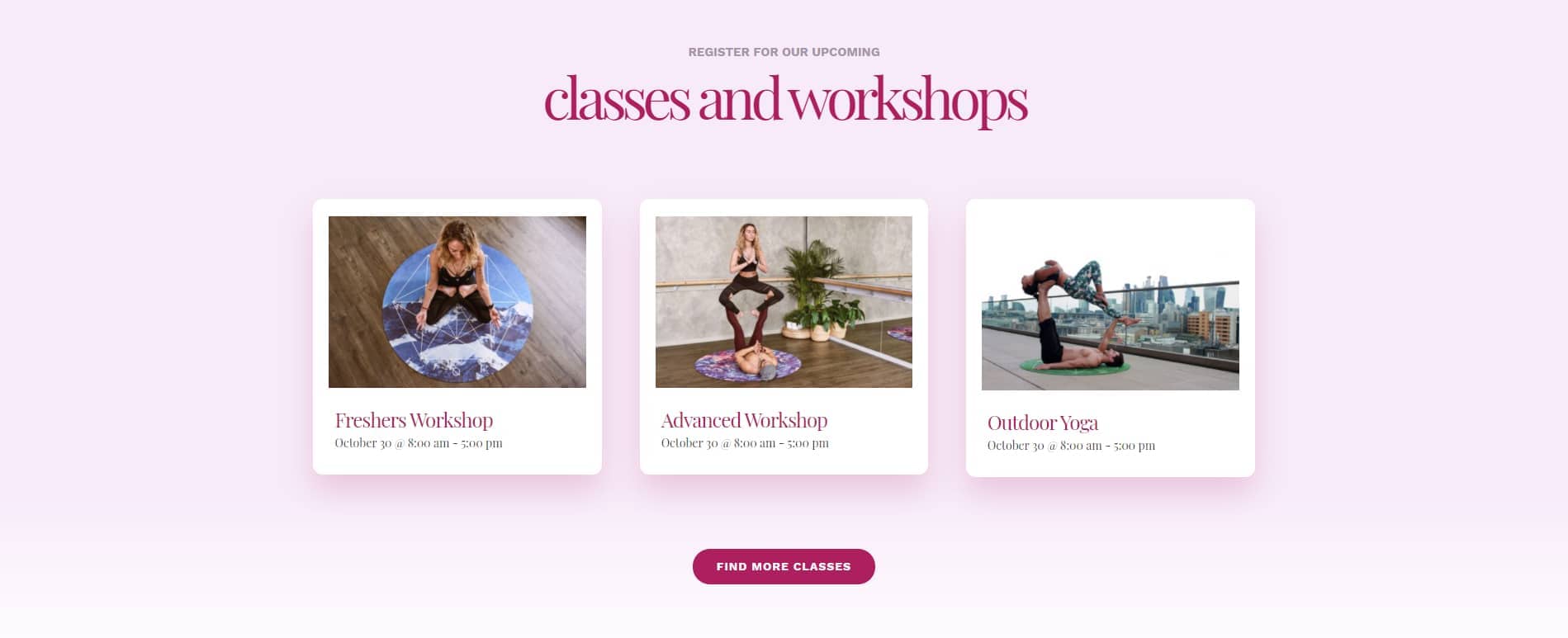Avada Yoga Classes & Workshops
