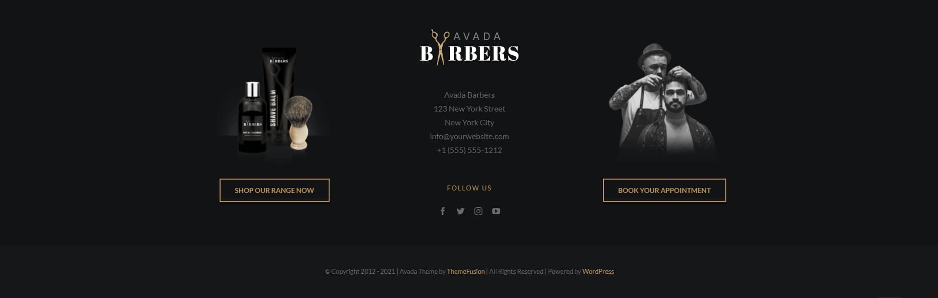 Avada Barbers Footer