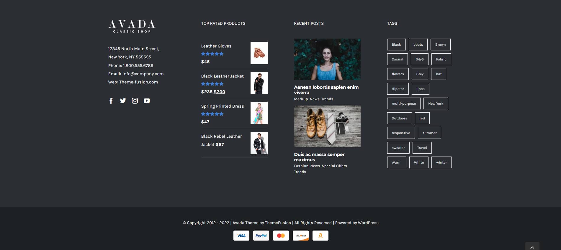 Avada Classic Shop Footer