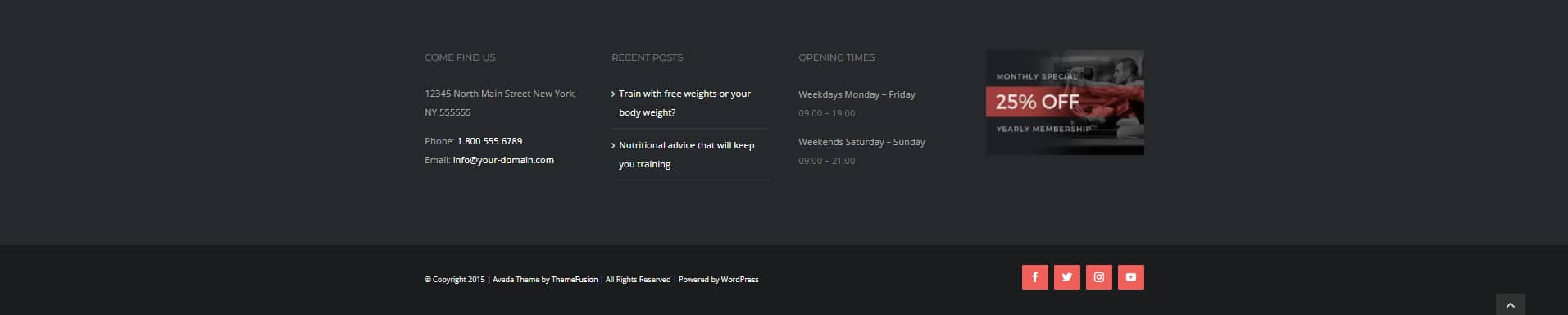 Avada Gym Footer