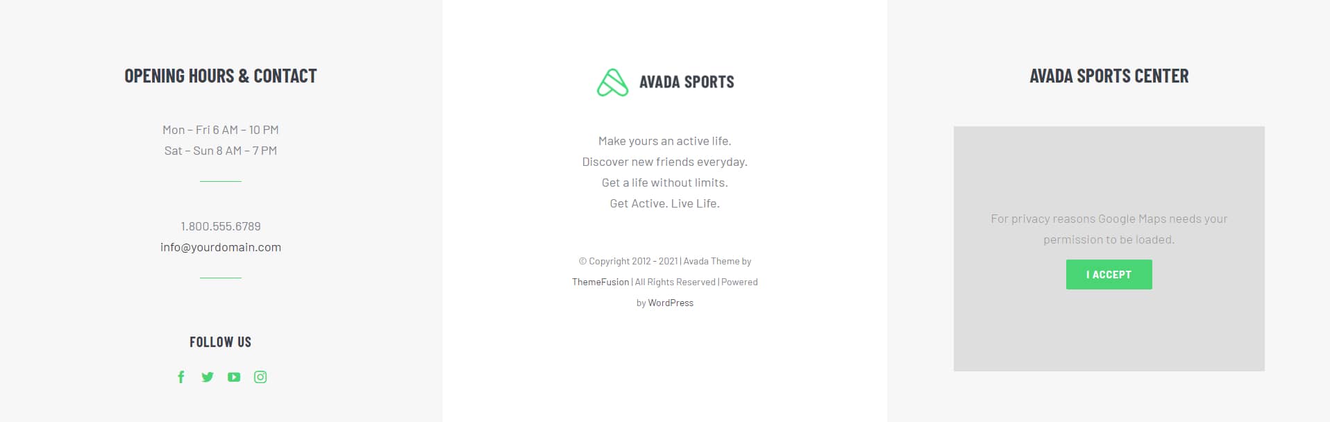 Avada Sports Footer
