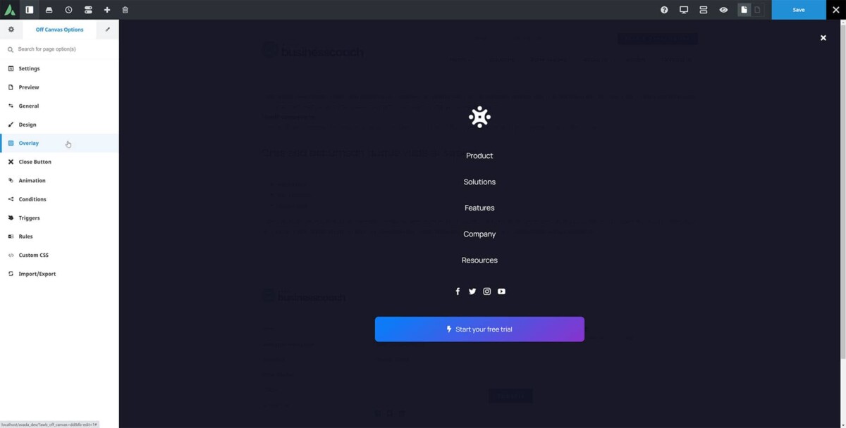 How To Use The Off Canvas Builder Avada site Builder