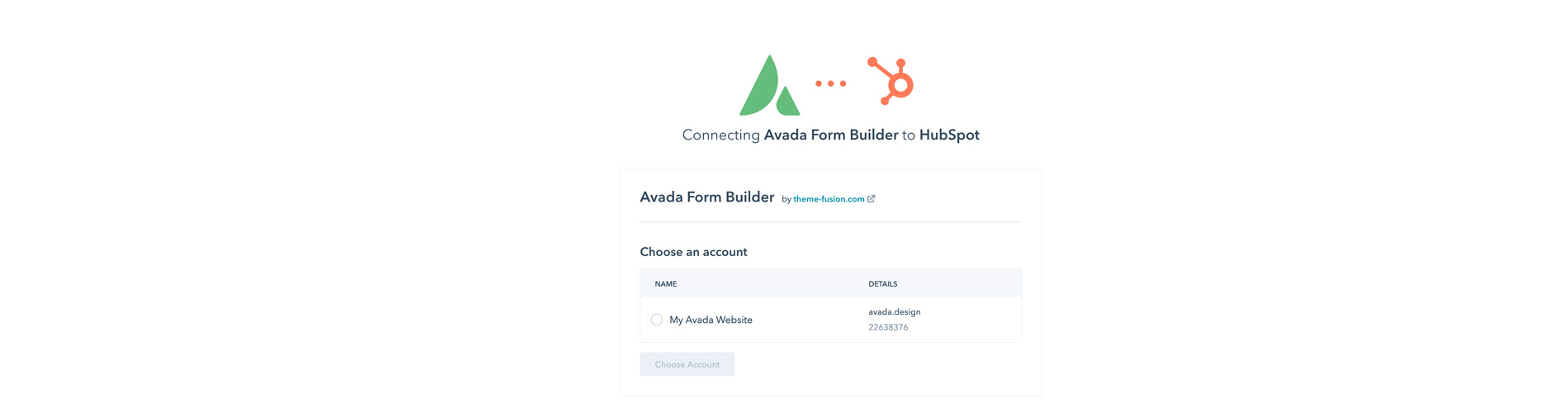 Hubspot Confirm Avada Forms Connection