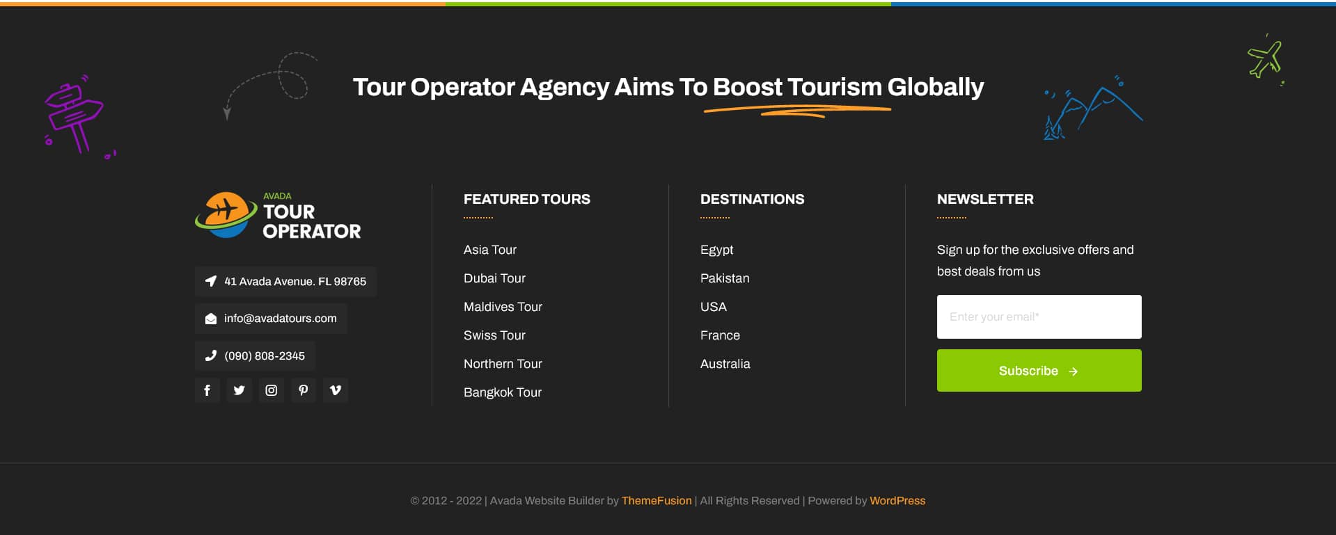 Avada Tour Operator Footer