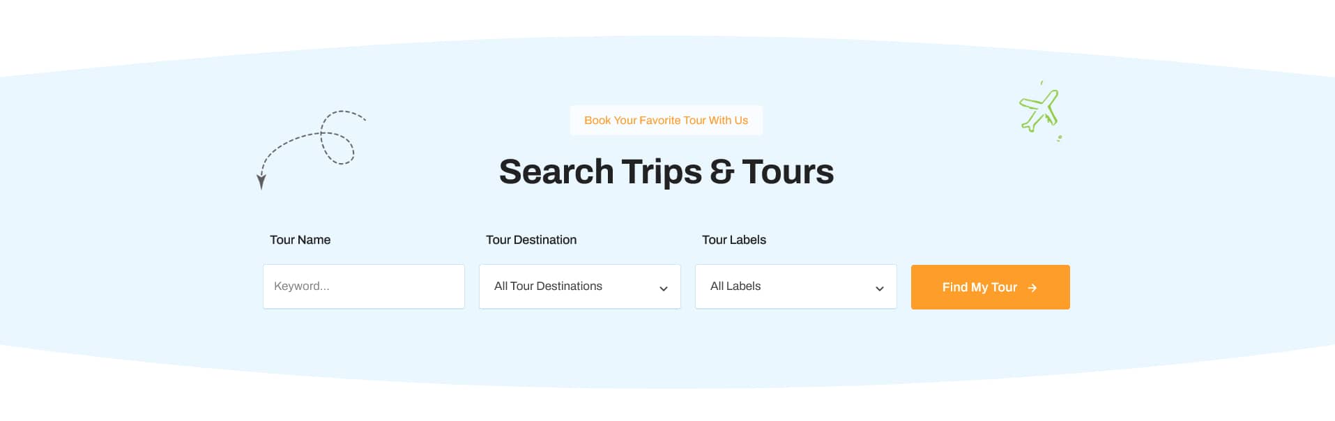 Avada Tour Operator Search Form