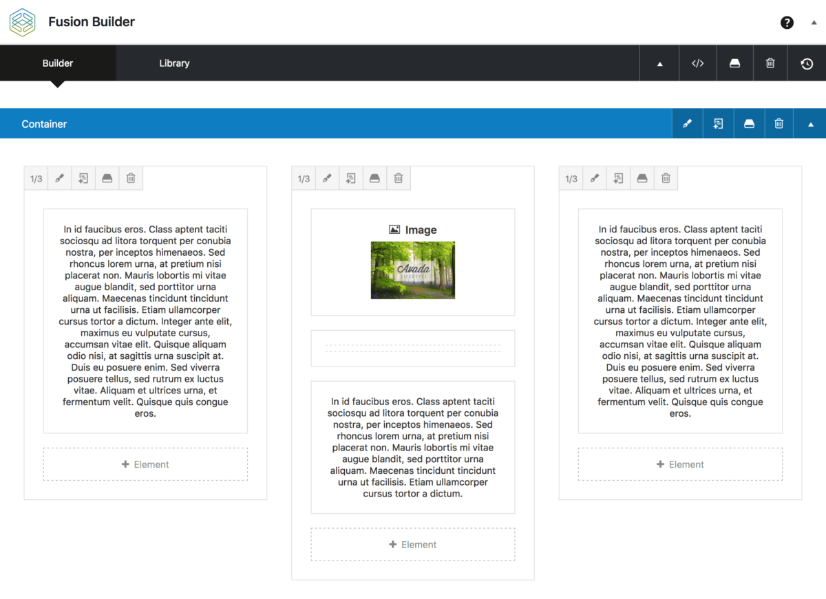 Avada Builder 3 Column Layout 2