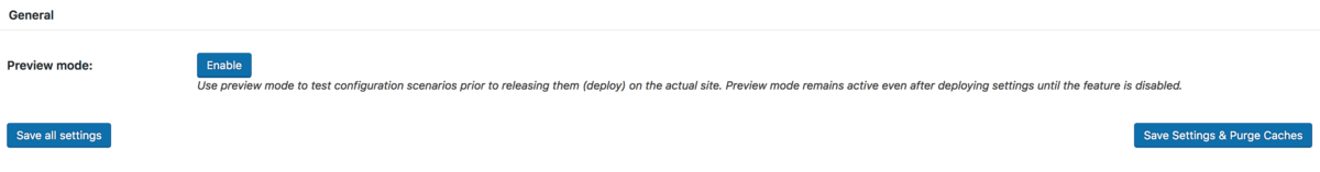 W3TC General Settings
