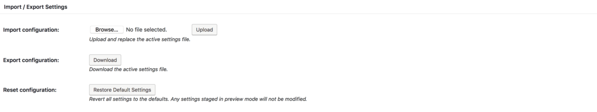 W3TC Import Export Settings