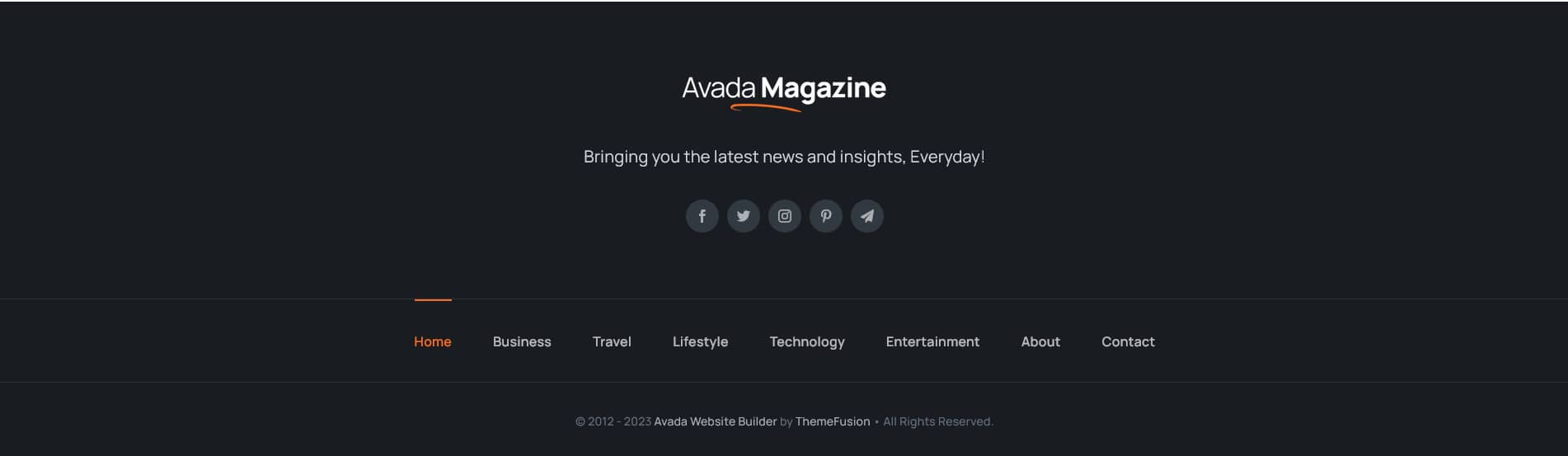 Avada Magazine Footer