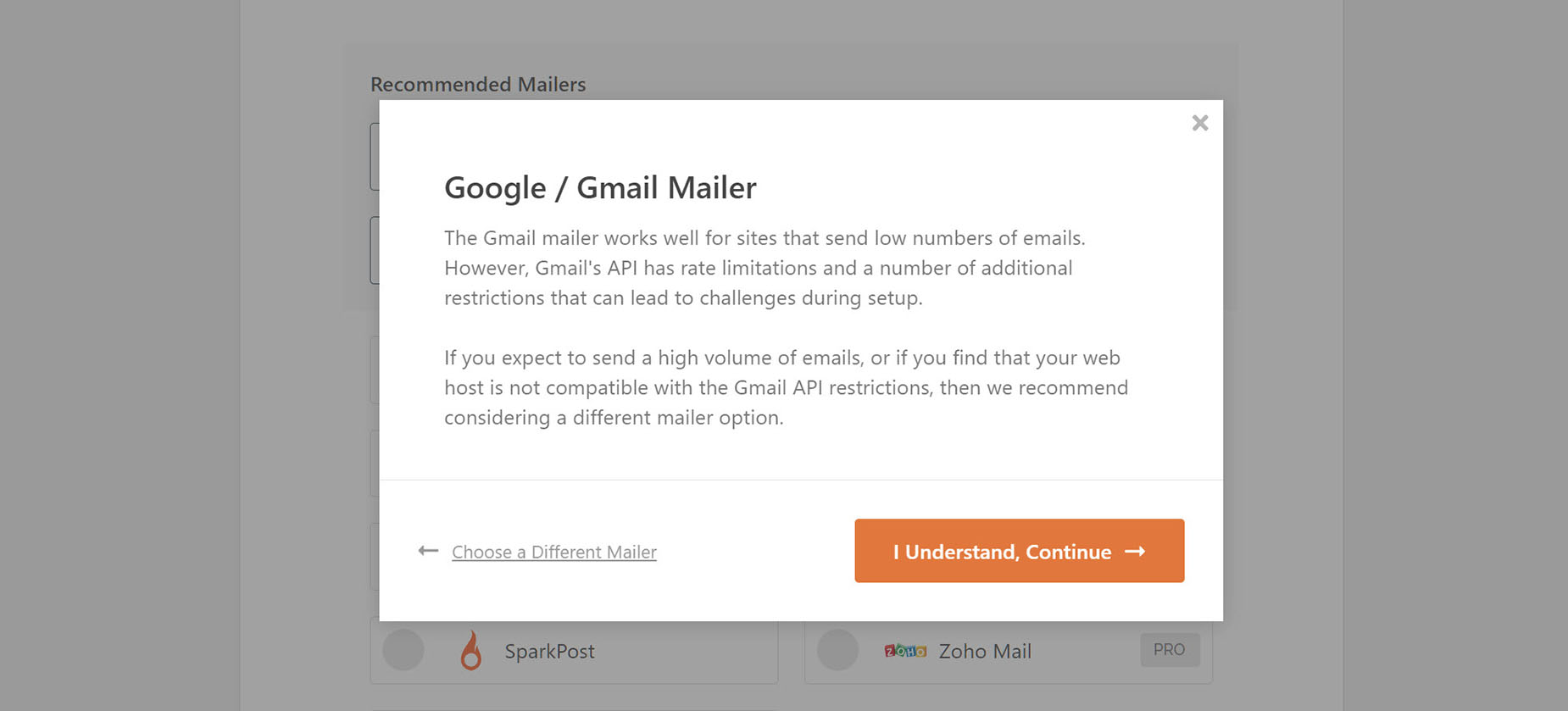 Google Mailer Warning
