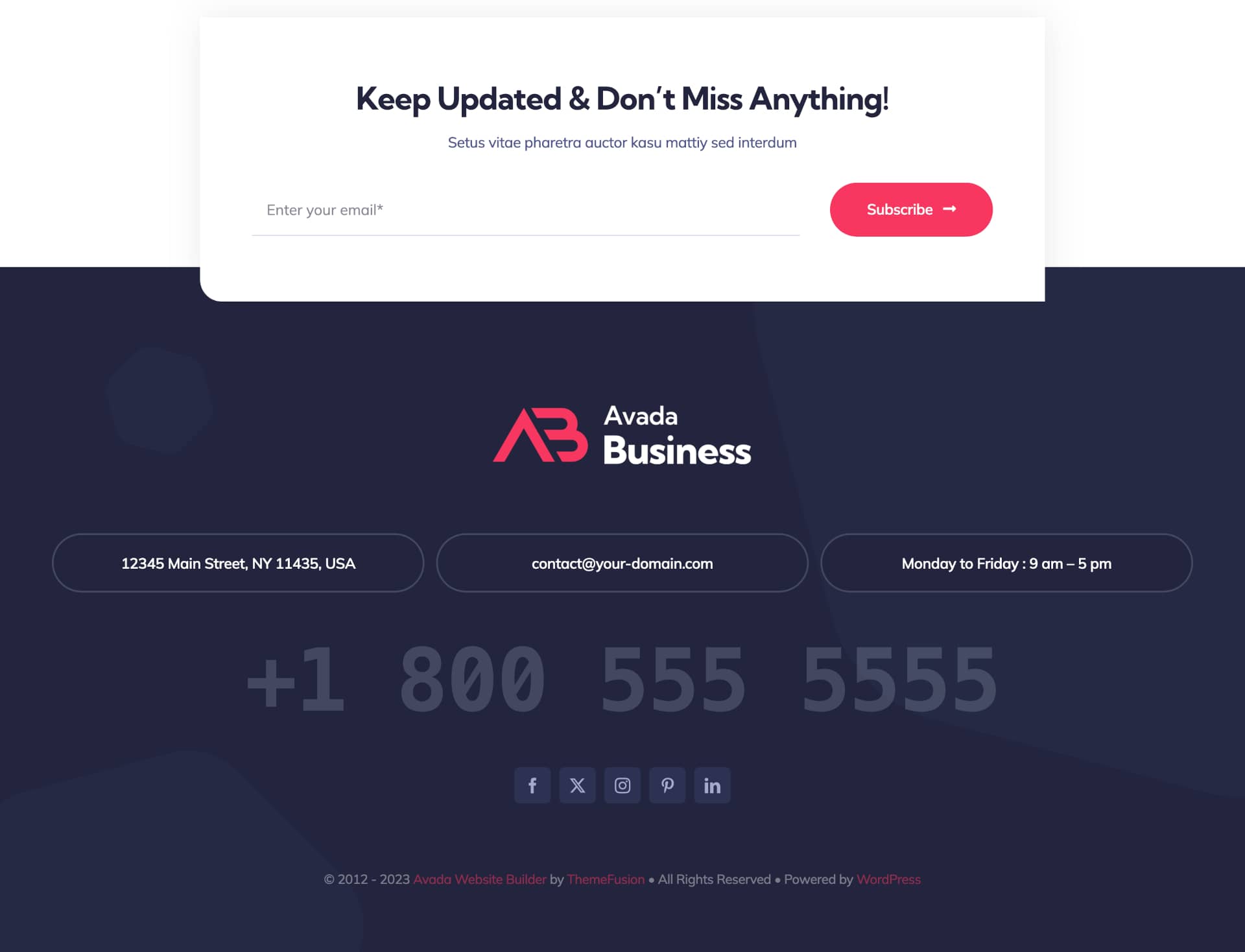 Avada Business Footer