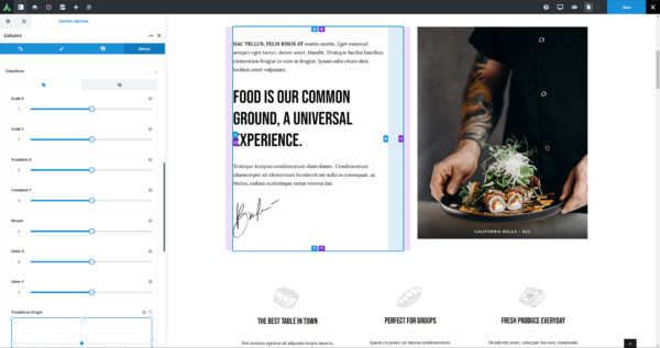How To Use The Column Transform Options – Avada Website Builder