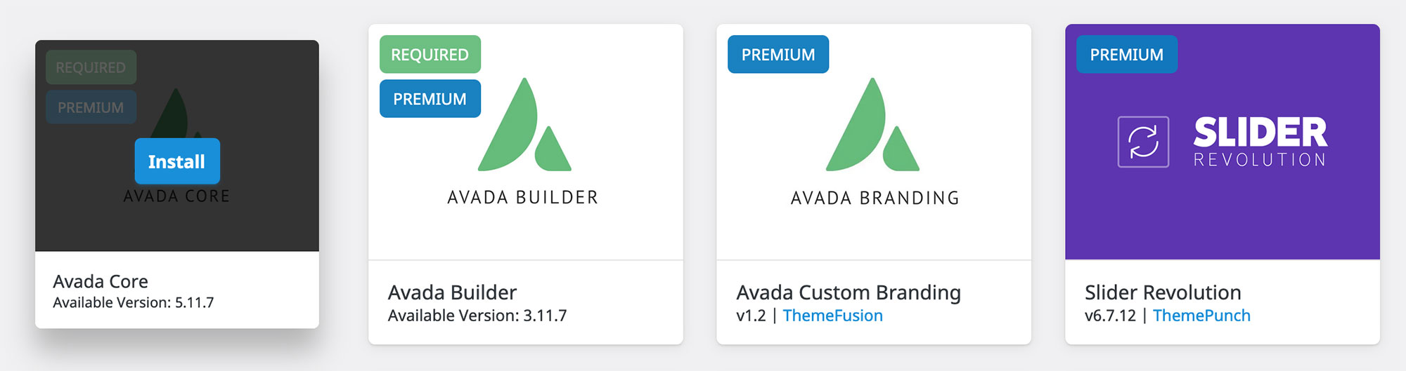 Install the Avada Required Plugins