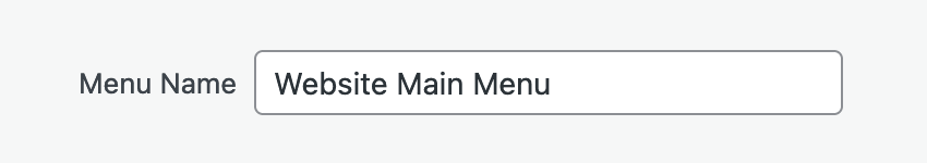 WordPress Menu Name