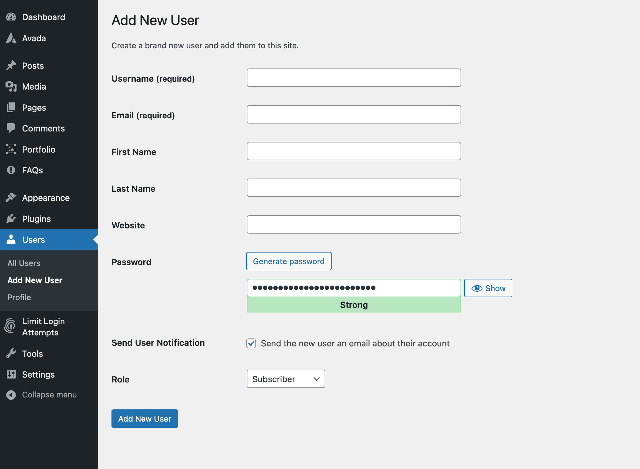 WordPress User Role Settings