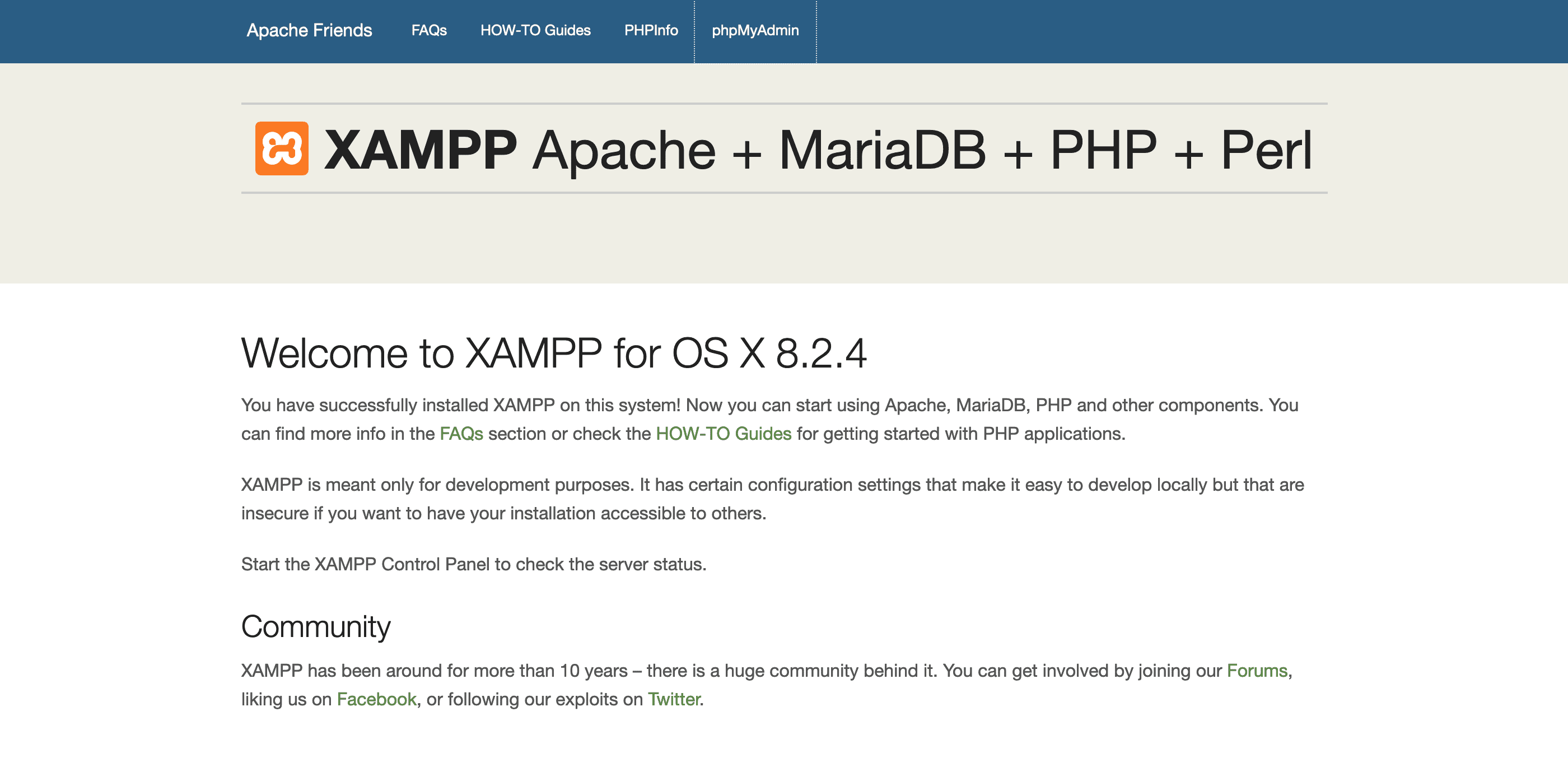 XAMPP Localhost Homeapge