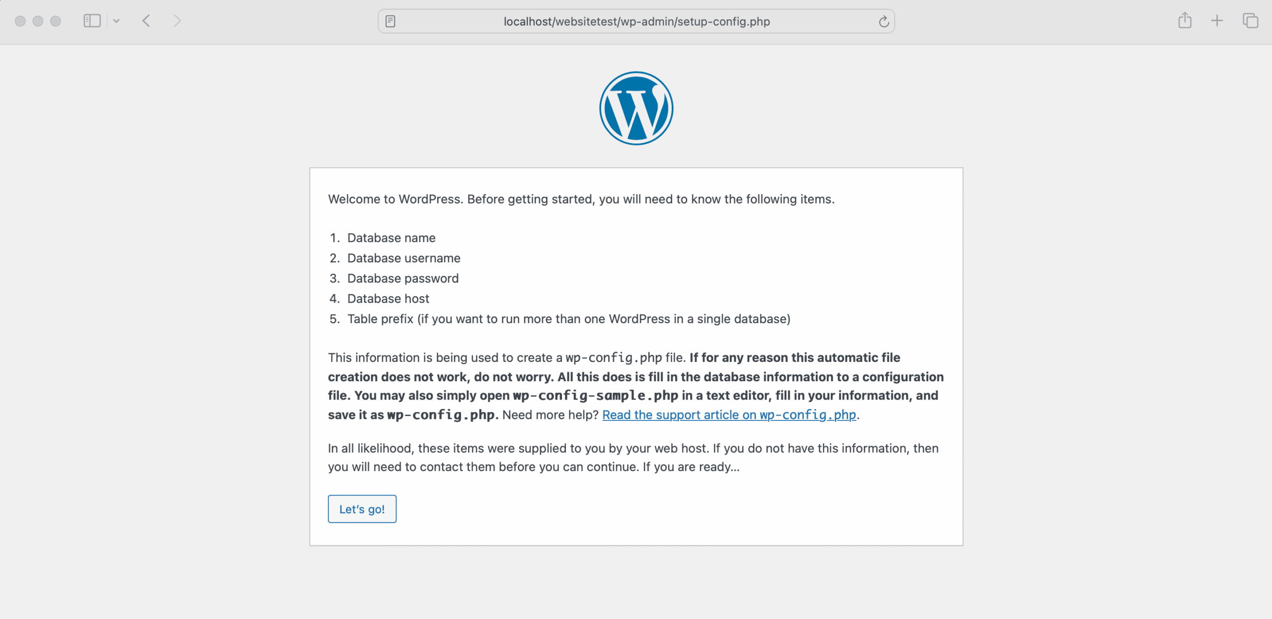 XAMPP WordPress Installation