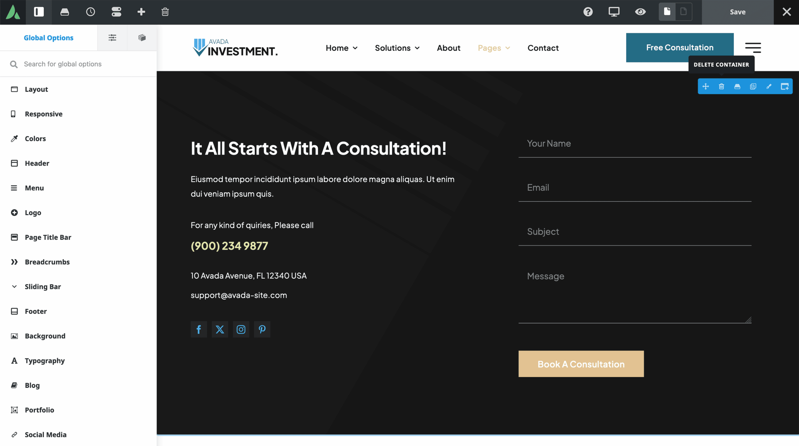 Delete Unwanted Footer Container