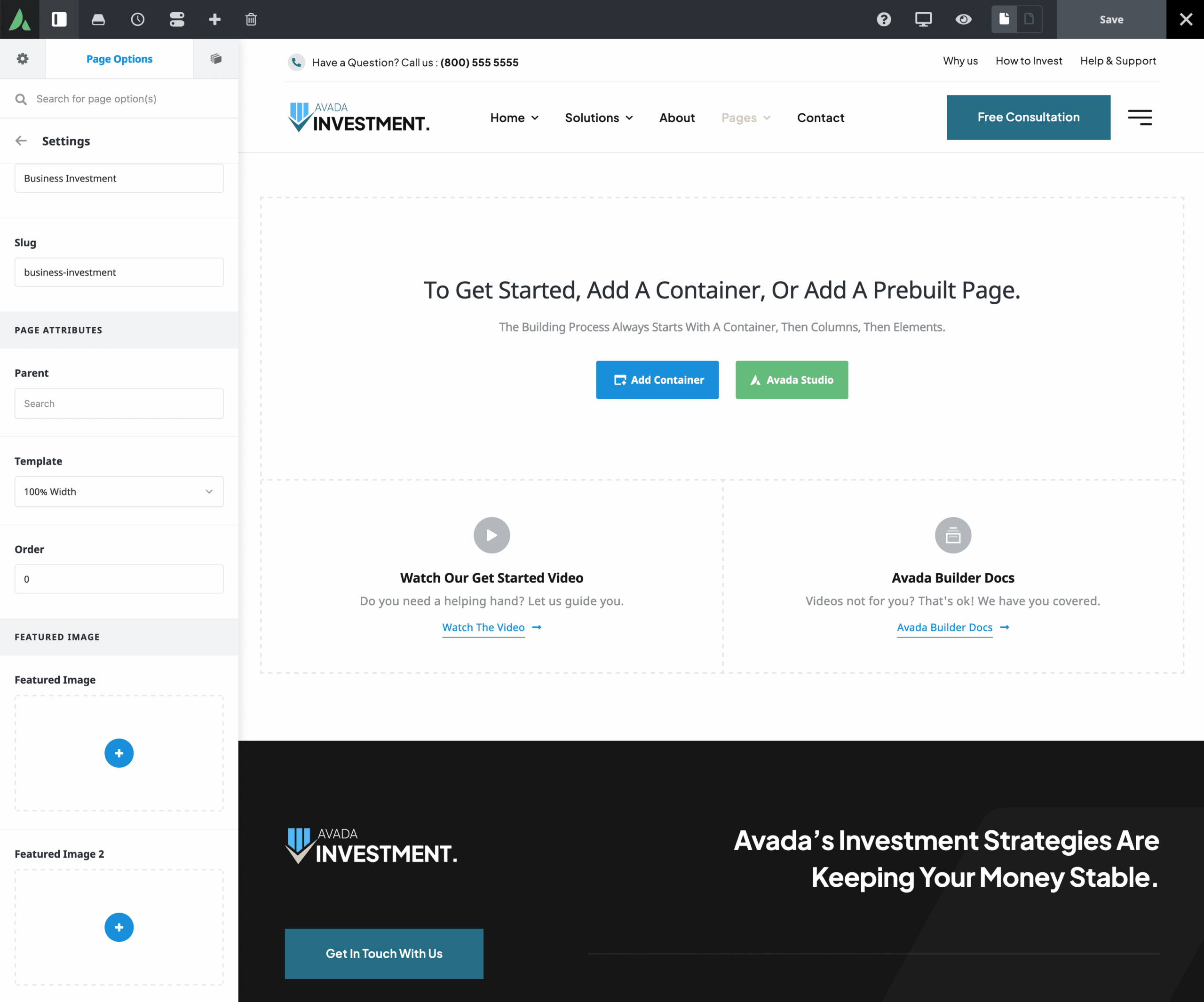 Avada Investment New Page