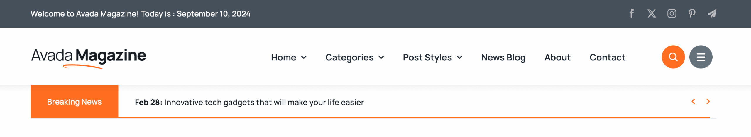 Avada Magazine Desktop Header
